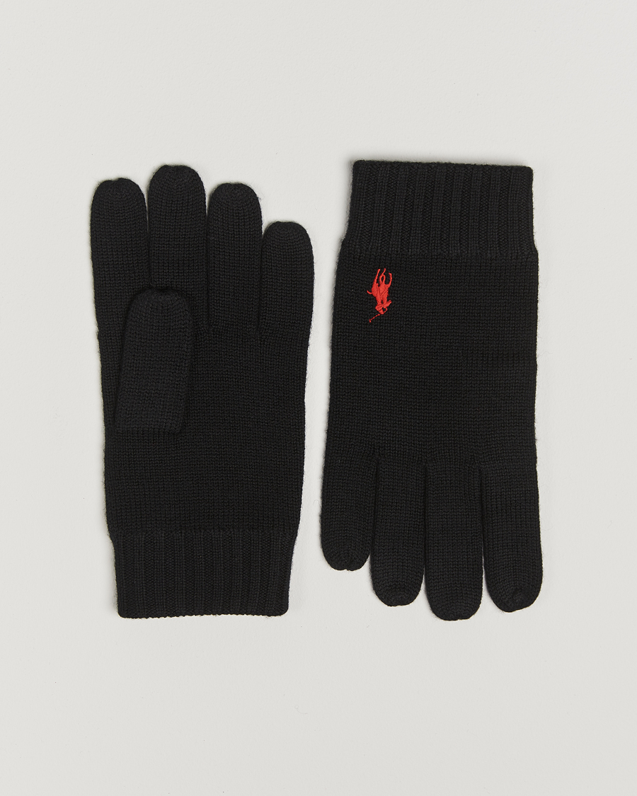 Homme | Polo Ralph Lauren Merino Gloves Polo Black | Polo Ralph Lauren | Merino Gloves Polo Black