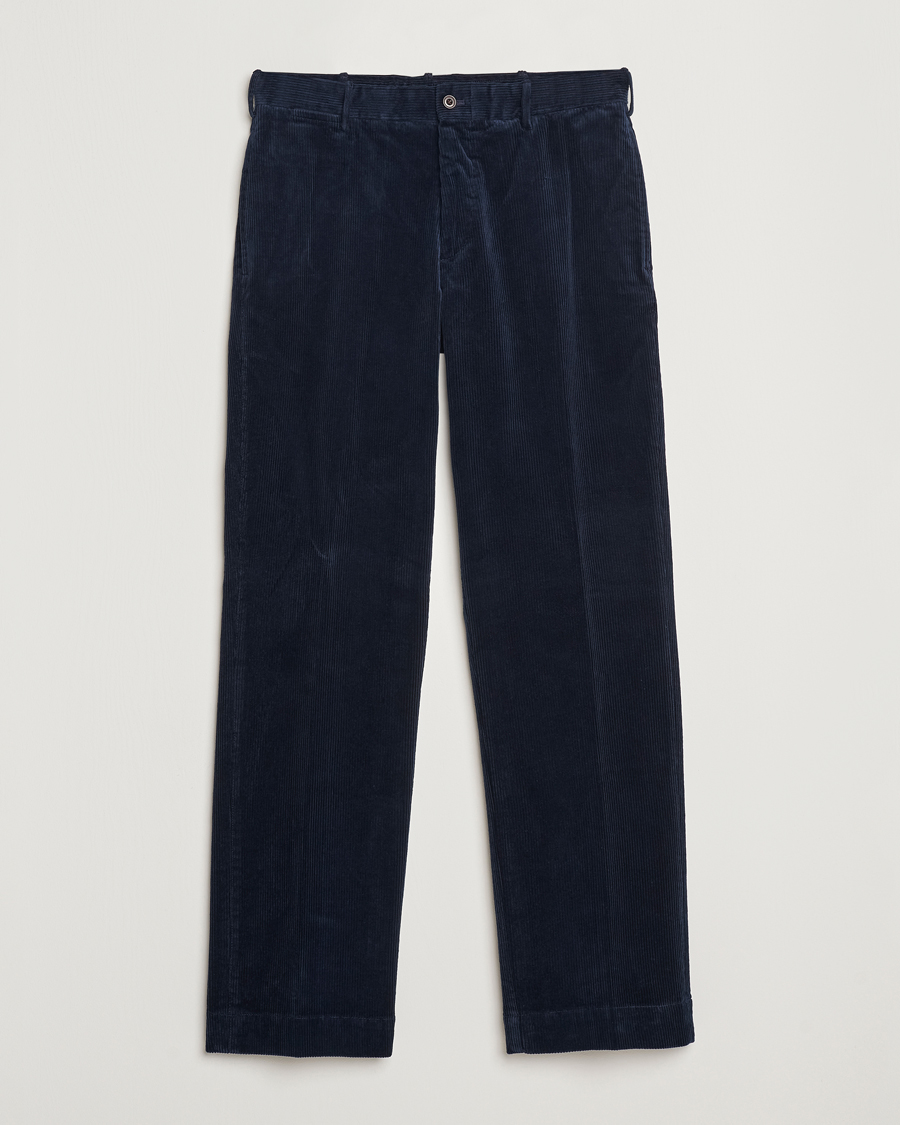 Homme | Pantalons | Polo Ralph Lauren | Corduroy Pleated Trousers Aviator Navy