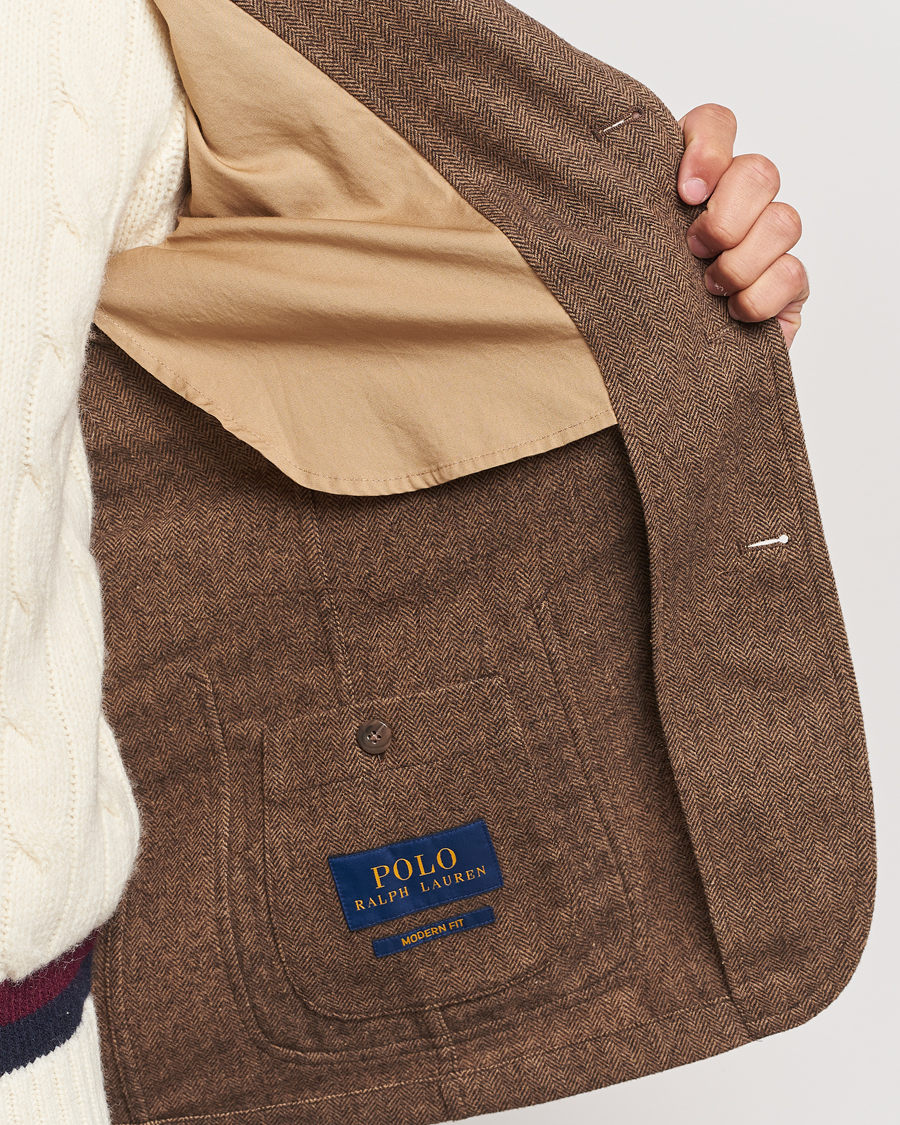 Homme | Blazers | Polo Ralph Lauren | Classic Herringbone Sportcoat Brown/Tan