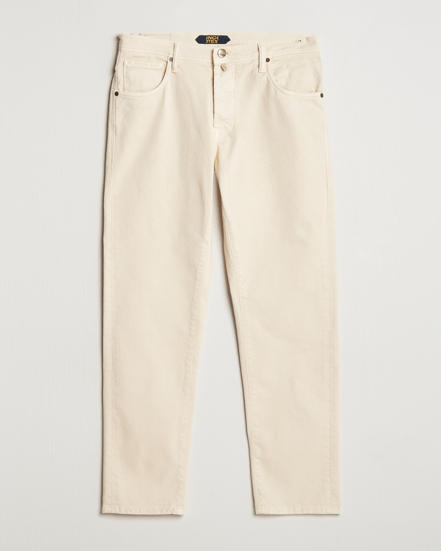 Homme | Pantalons | Incotex | 5-Pocket Bull Denim Pants Off White