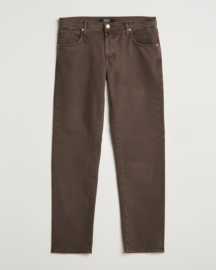 Homme | Pantalons | Incotex | 5-Pocket Bull Denim Pants Dark Brown