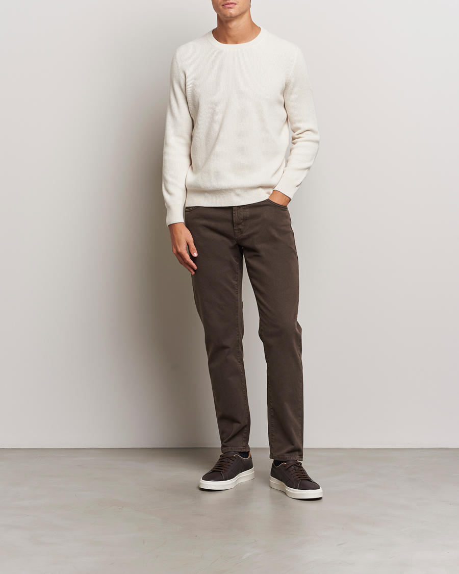 Homme | Pantalons | Incotex | 5-Pocket Bull Denim Pants Dark Brown