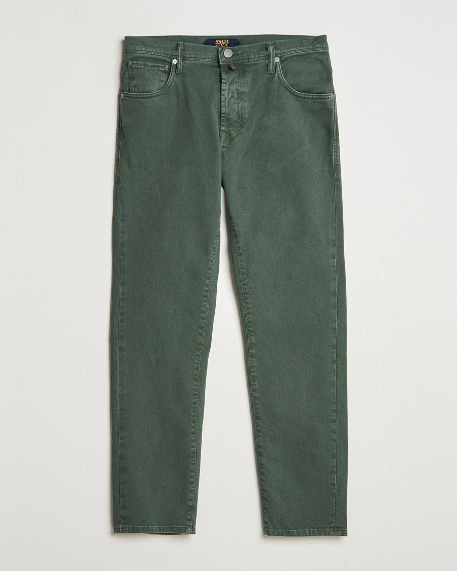 Homme | Pantalons | Incotex | 5-Pocket Bull Denim Pants Dark Green
