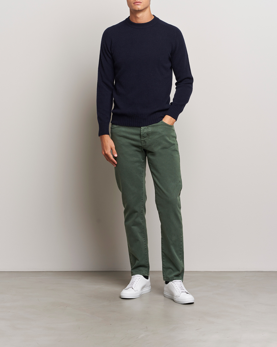 Homme | Pantalons | Incotex | 5-Pocket Bull Denim Pants Dark Green