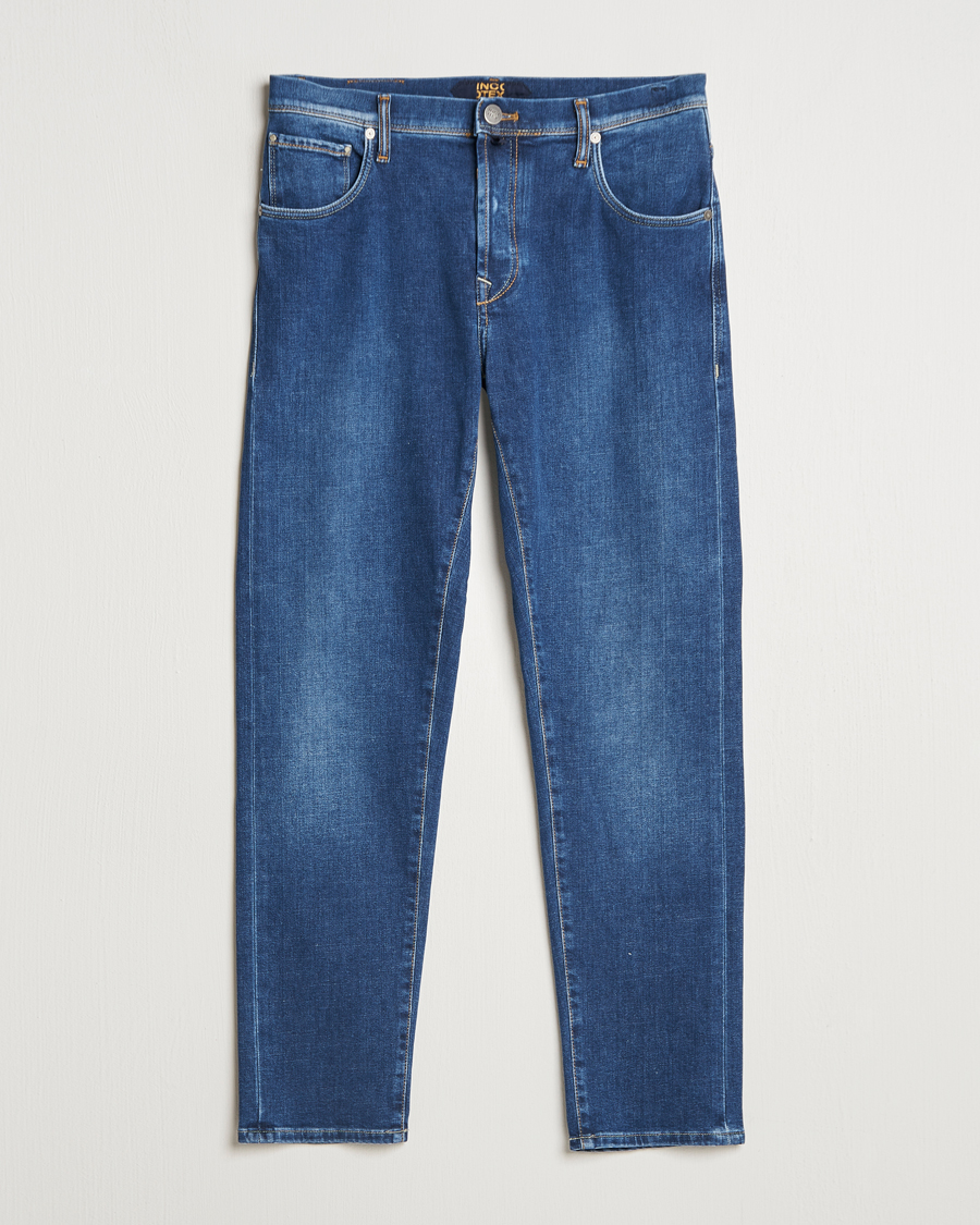 Homme | Jeans | Incotex | 5-Pocket Stretch Denim Medium Blue