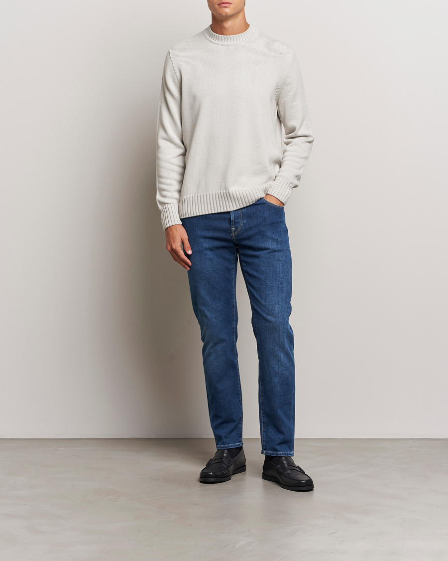 Homme | Jeans | Incotex | 5-Pocket Stretch Denim Medium Blue