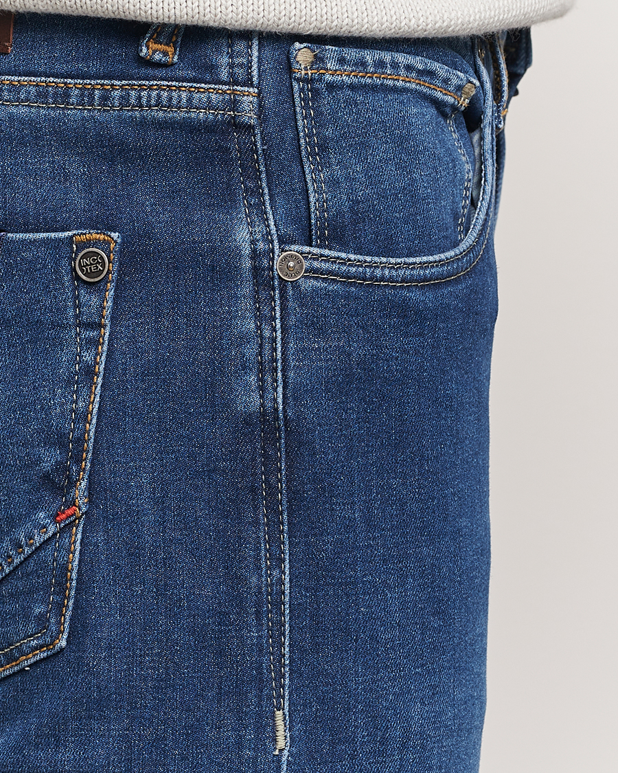 Homme | Jeans | Incotex | 5-Pocket Stretch Denim Medium Blue