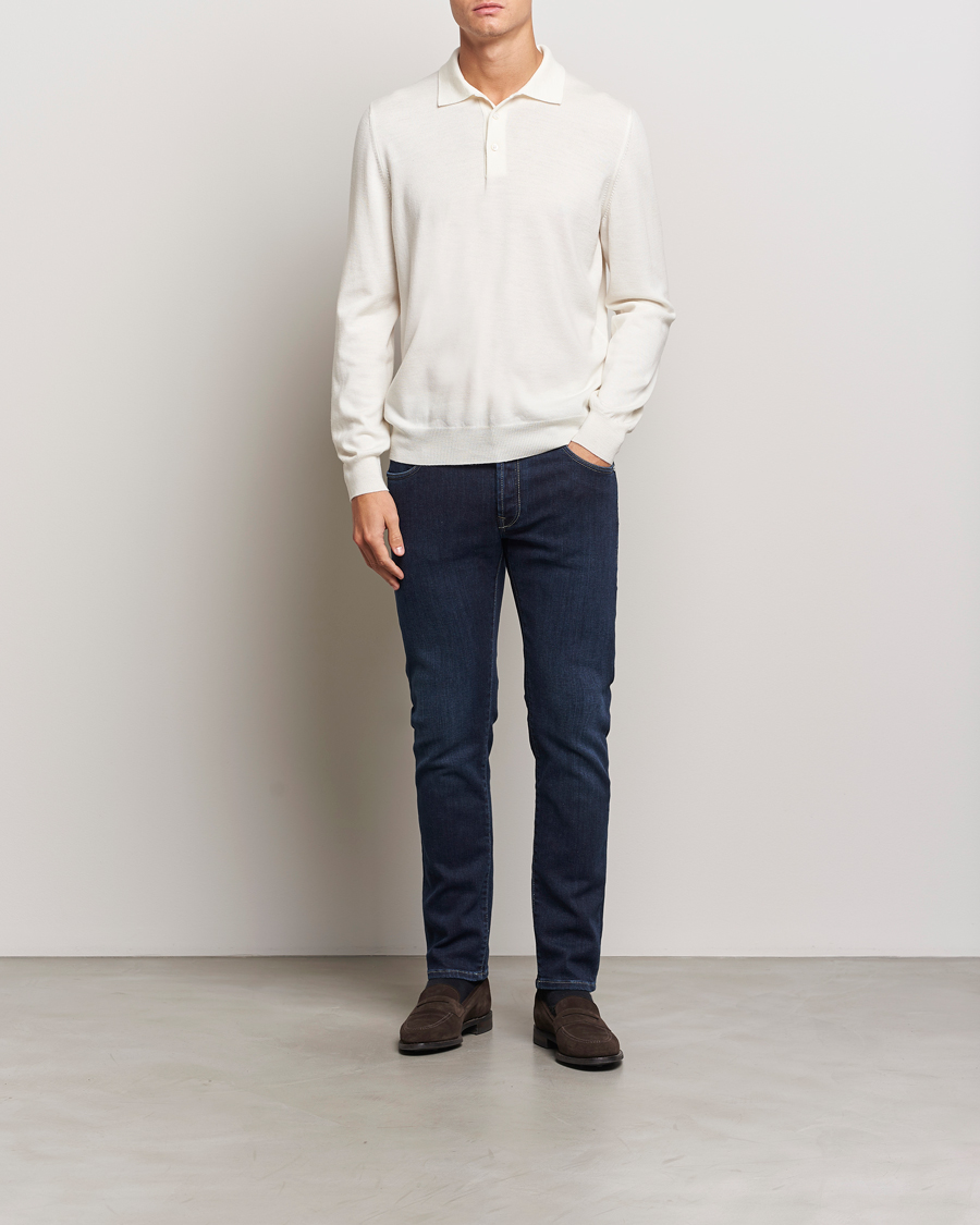 Homme | Jeans | Incotex | 5-Pocket Stretch Denim Dark Blue