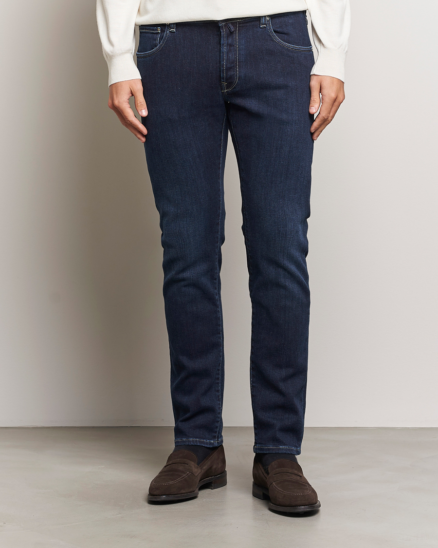 Homme | Jeans | Incotex | 5-Pocket Stretch Denim Dark Blue