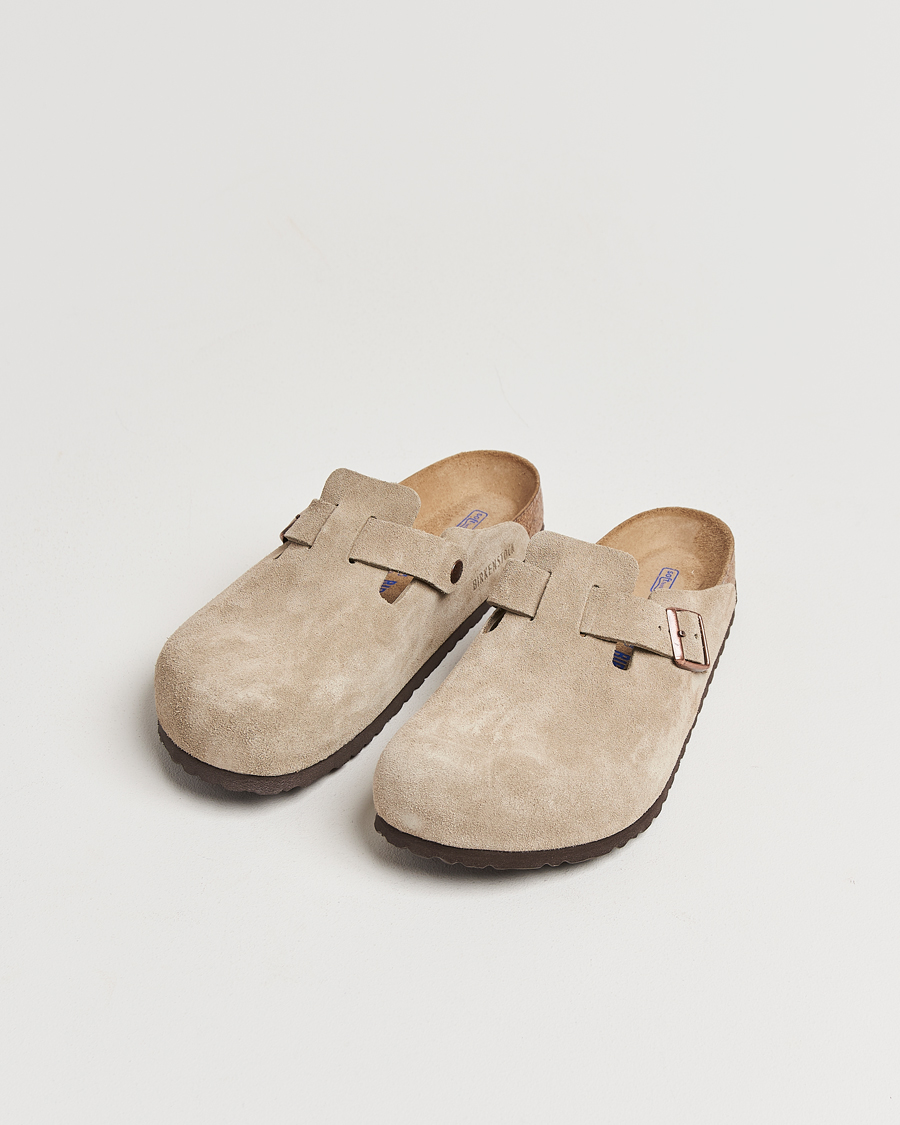 Homme | Sandales Et Mules | BIRKENSTOCK | Boston Soft Footbed Taupe Suede