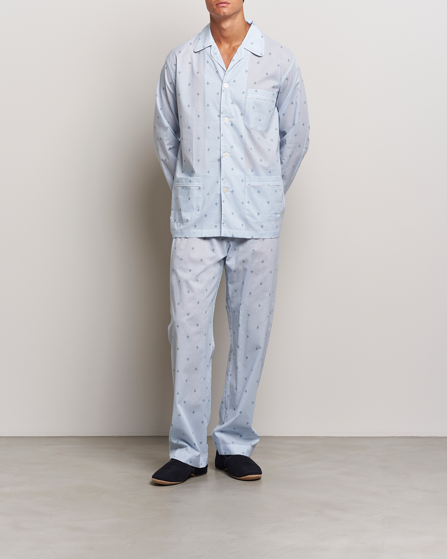 Homme | Peignoirs Et Pyjamas | Derek Rose | Piped Cotton Pyjama Set Blue