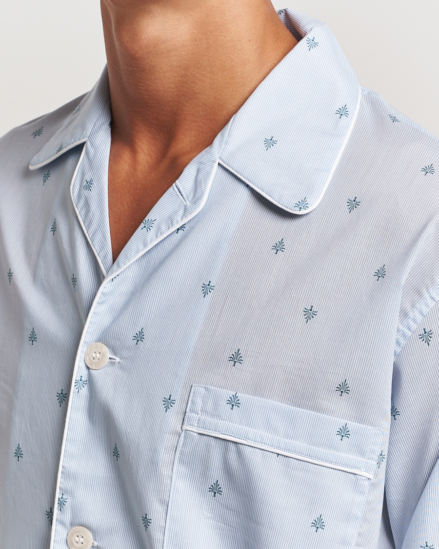 Homme | Peignoirs Et Pyjamas | Derek Rose | Piped Cotton Pyjama Set Blue