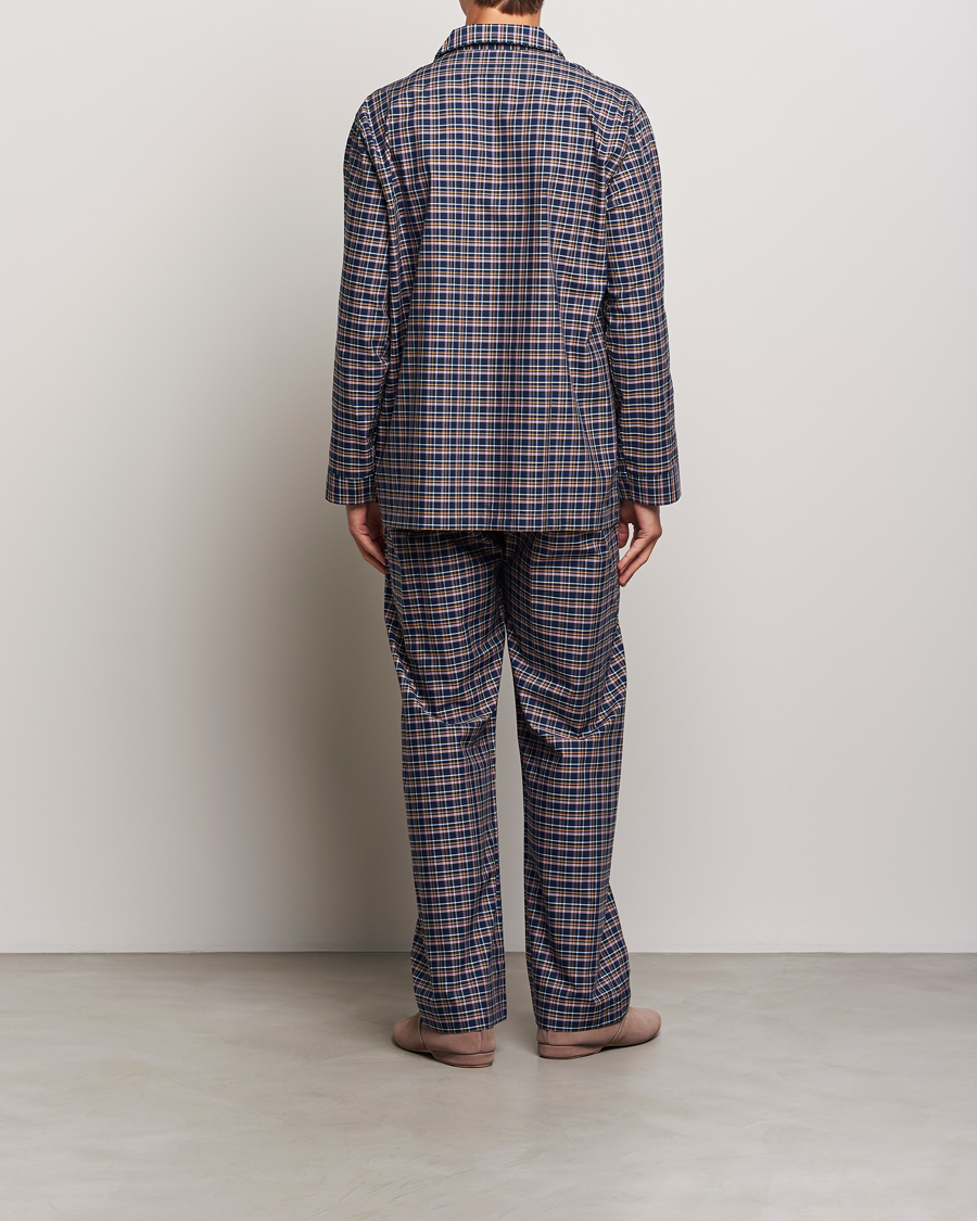 Homme | Peignoirs Et Pyjamas | Derek Rose | Cotton Checked Pyjama Set Navy
