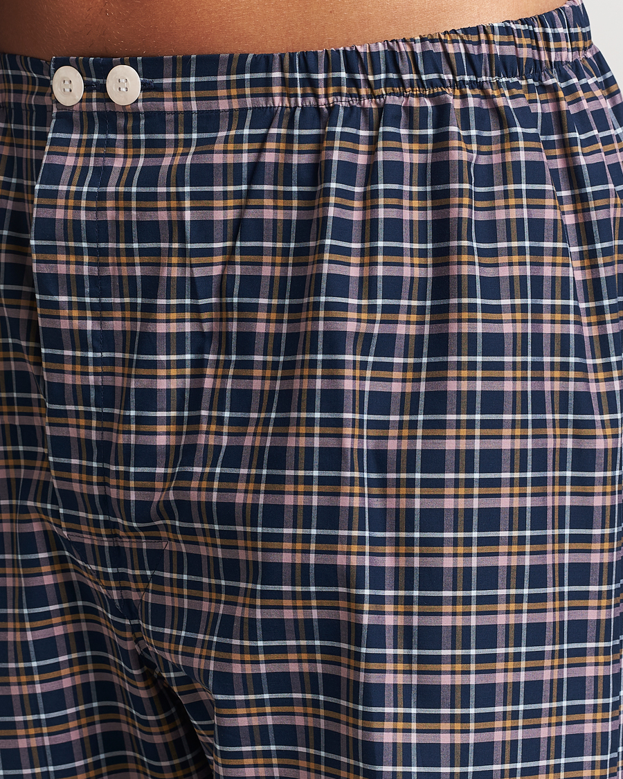 Homme | Peignoirs Et Pyjamas | Derek Rose | Cotton Checked Pyjama Set Navy