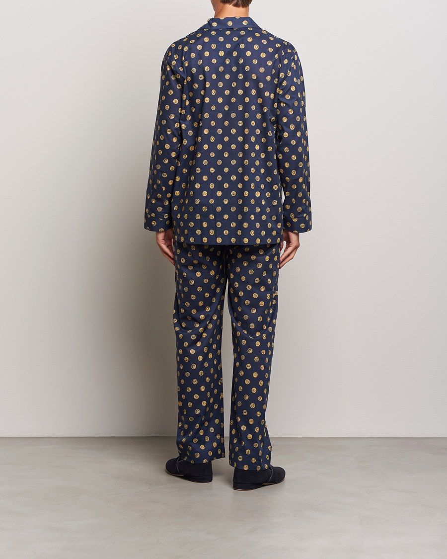Homme | Peignoirs Et Pyjamas | Derek Rose | Printed Cotton Pyjama Set Navy
