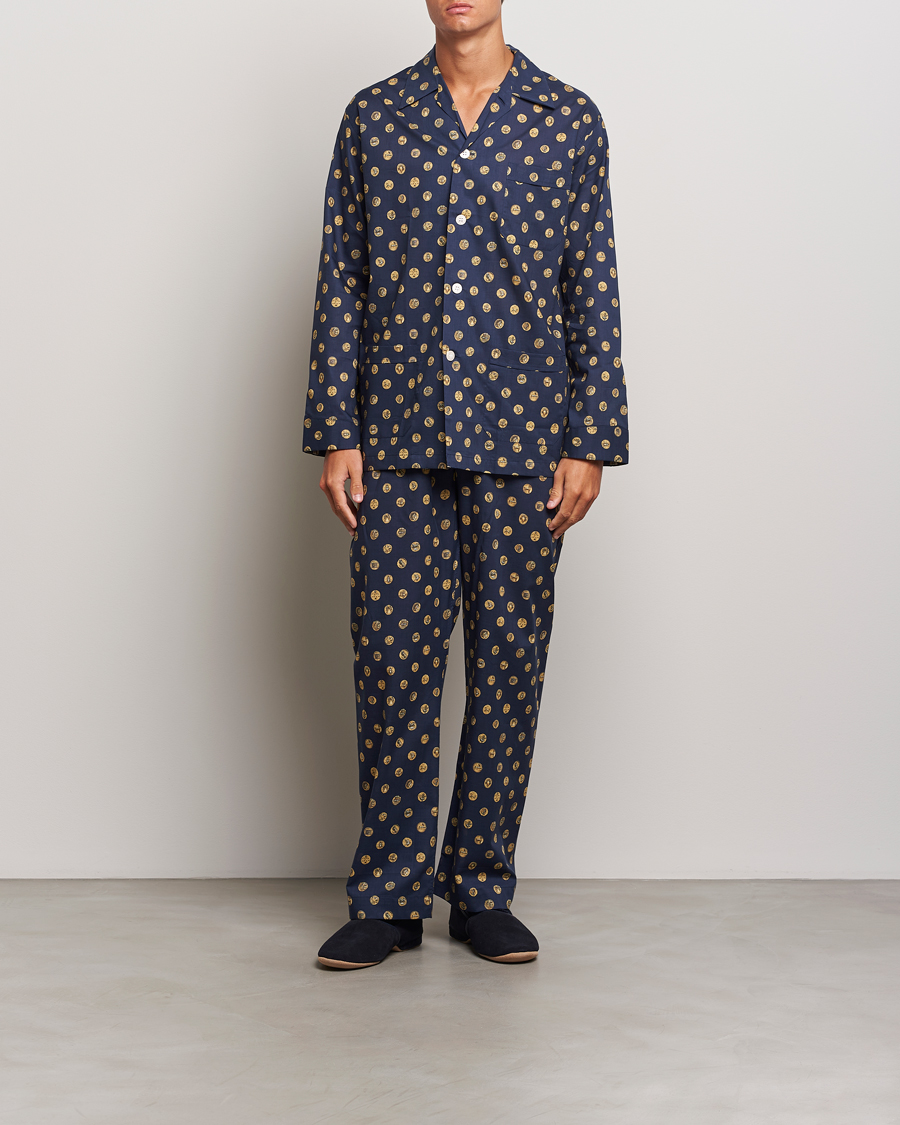 Homme | Peignoirs Et Pyjamas | Derek Rose | Printed Cotton Pyjama Set Navy