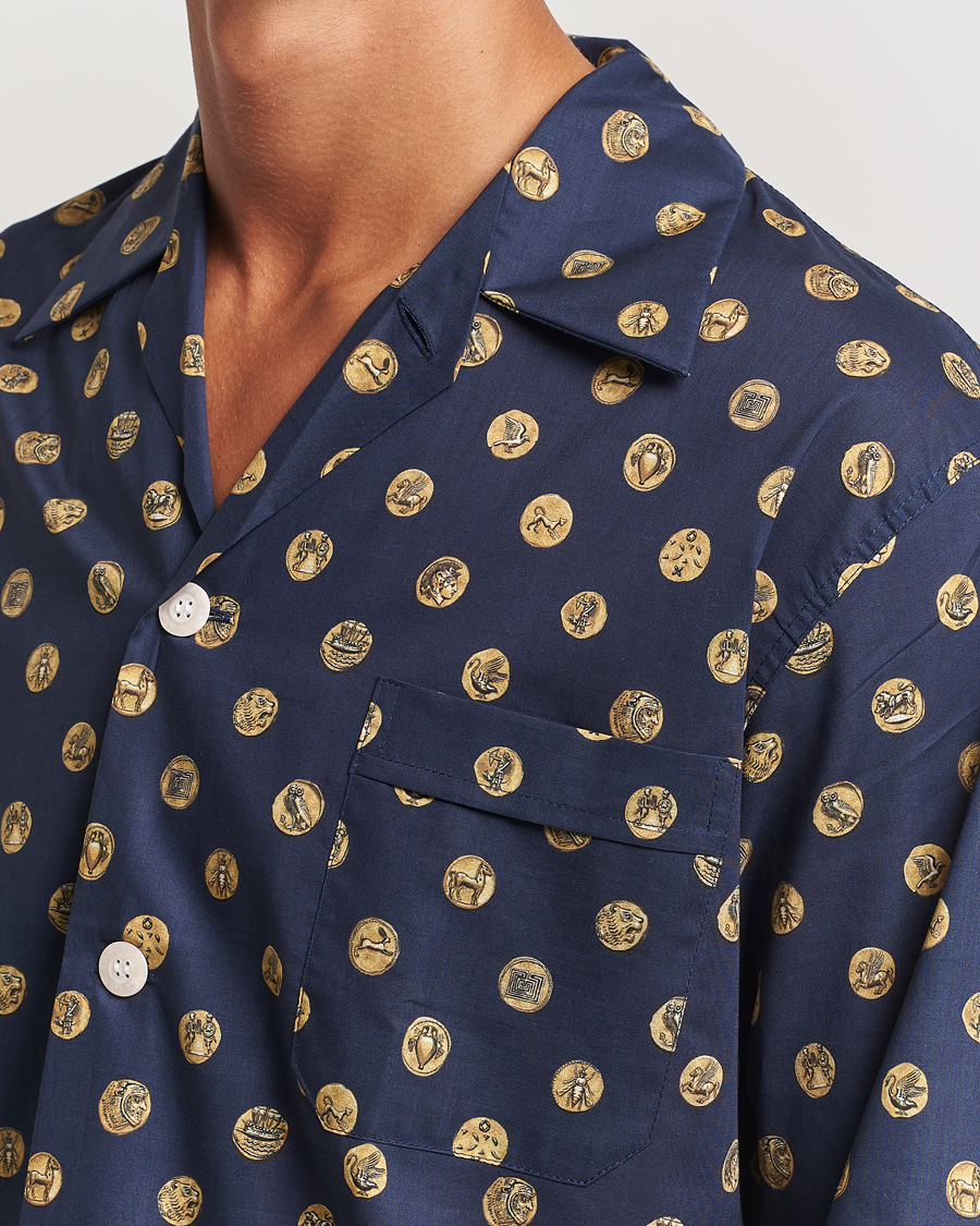 Homme | Peignoirs Et Pyjamas | Derek Rose | Printed Cotton Pyjama Set Navy