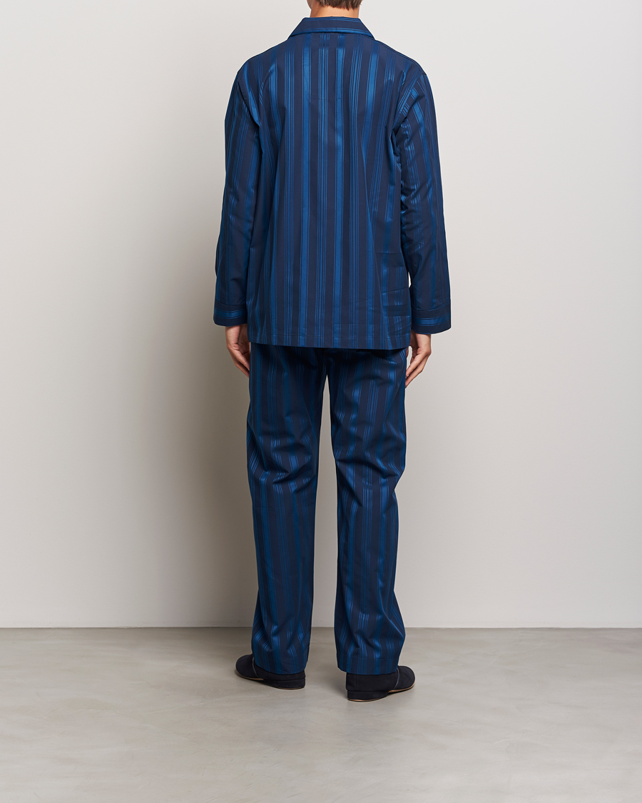 Homme | Peignoirs Et Pyjamas | Derek Rose | Striped Cotton Pyjama Set Navy