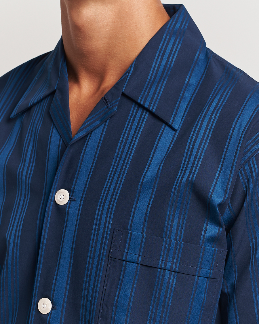 Homme | Peignoirs Et Pyjamas | Derek Rose | Striped Cotton Pyjama Set Navy