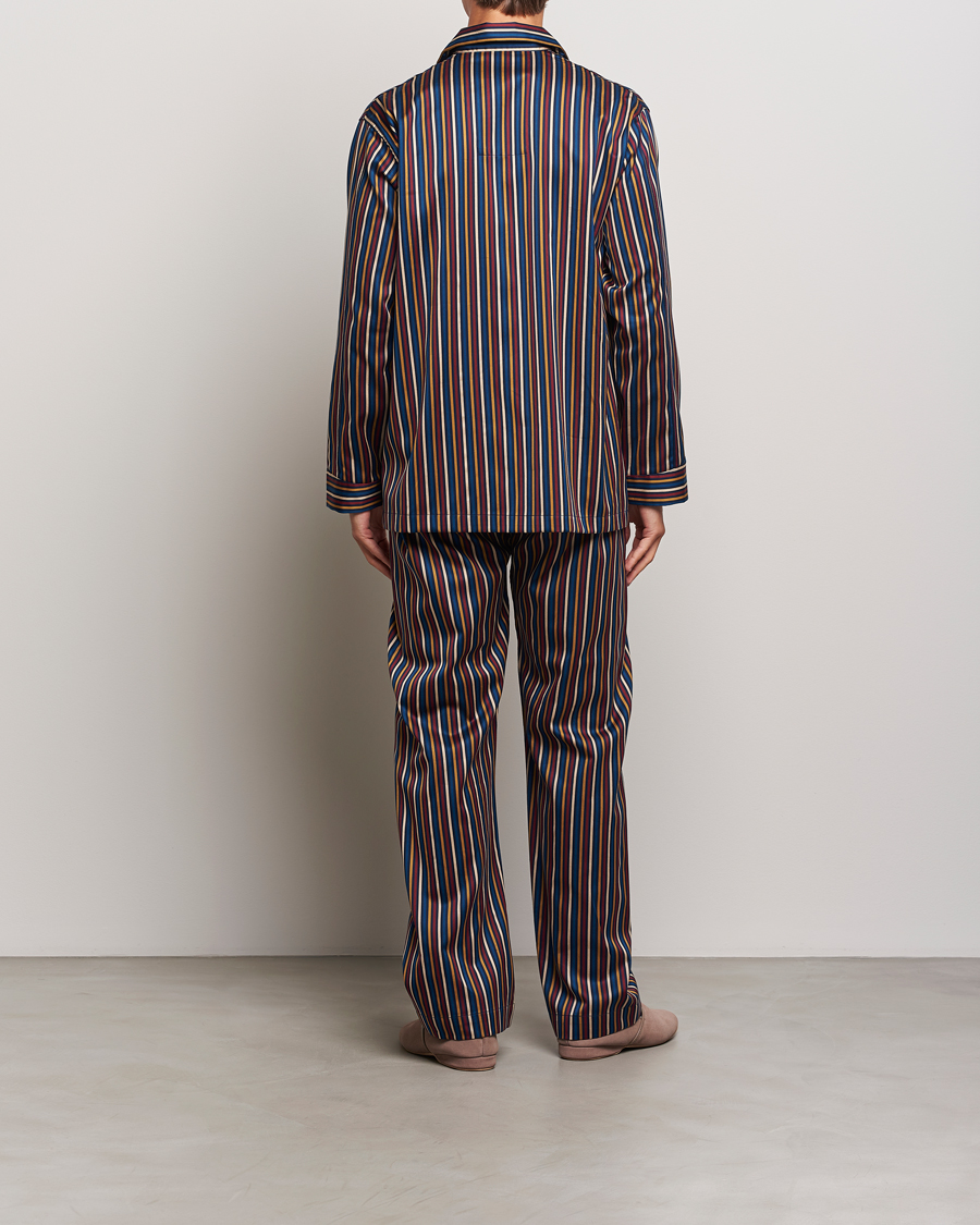 Homme | Peignoirs Et Pyjamas | Derek Rose | Striped Cotton Pyjama Set Navy