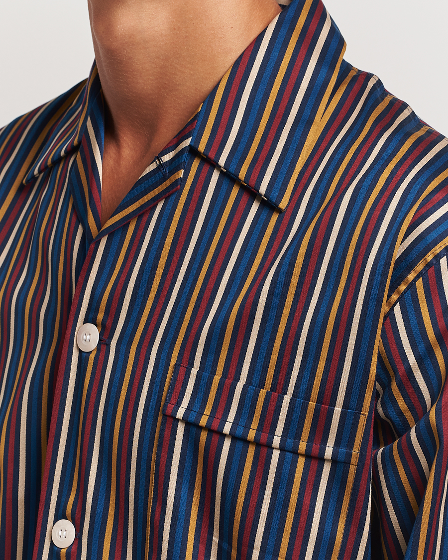 Homme | Peignoirs Et Pyjamas | Derek Rose | Striped Cotton Pyjama Set Navy