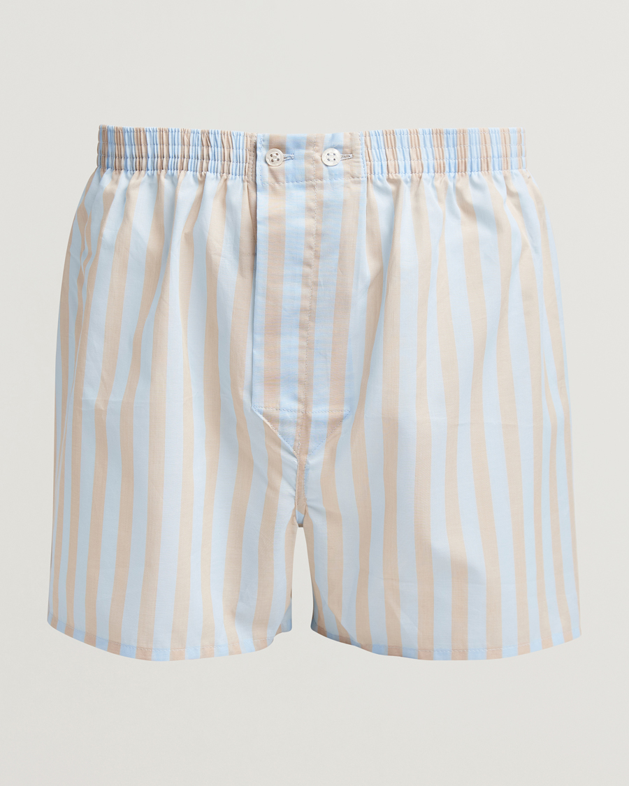Homme | Sous-Vêtements Et Chaussettes | Derek Rose | Classic Fit Woven Cotton Boxer Shorts Light Blue
