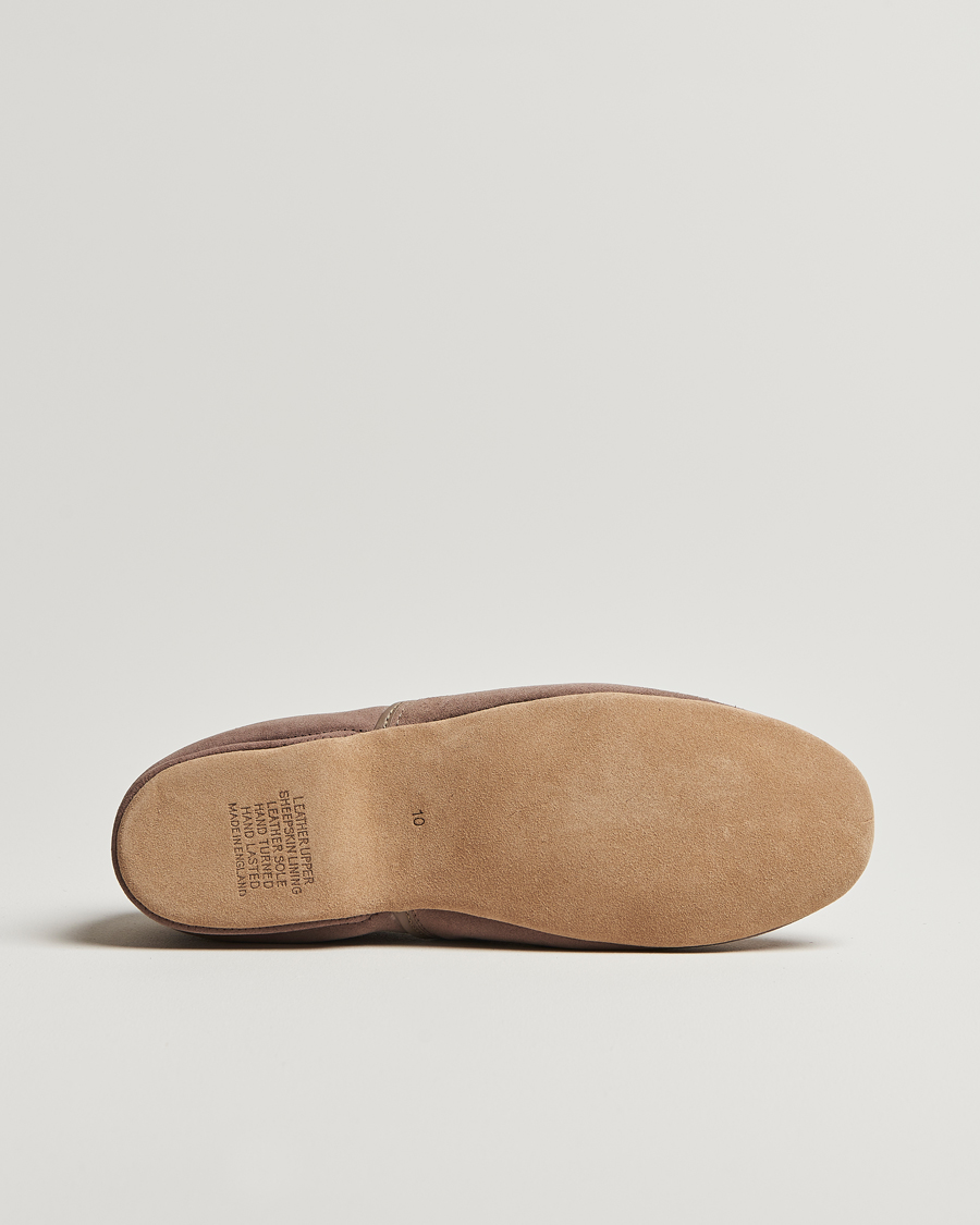 Homme | Derek Rose Crawford Sheepskin Suede Slippers Beige | Derek Rose | Crawford Sheepskin Suede Slippers Beige