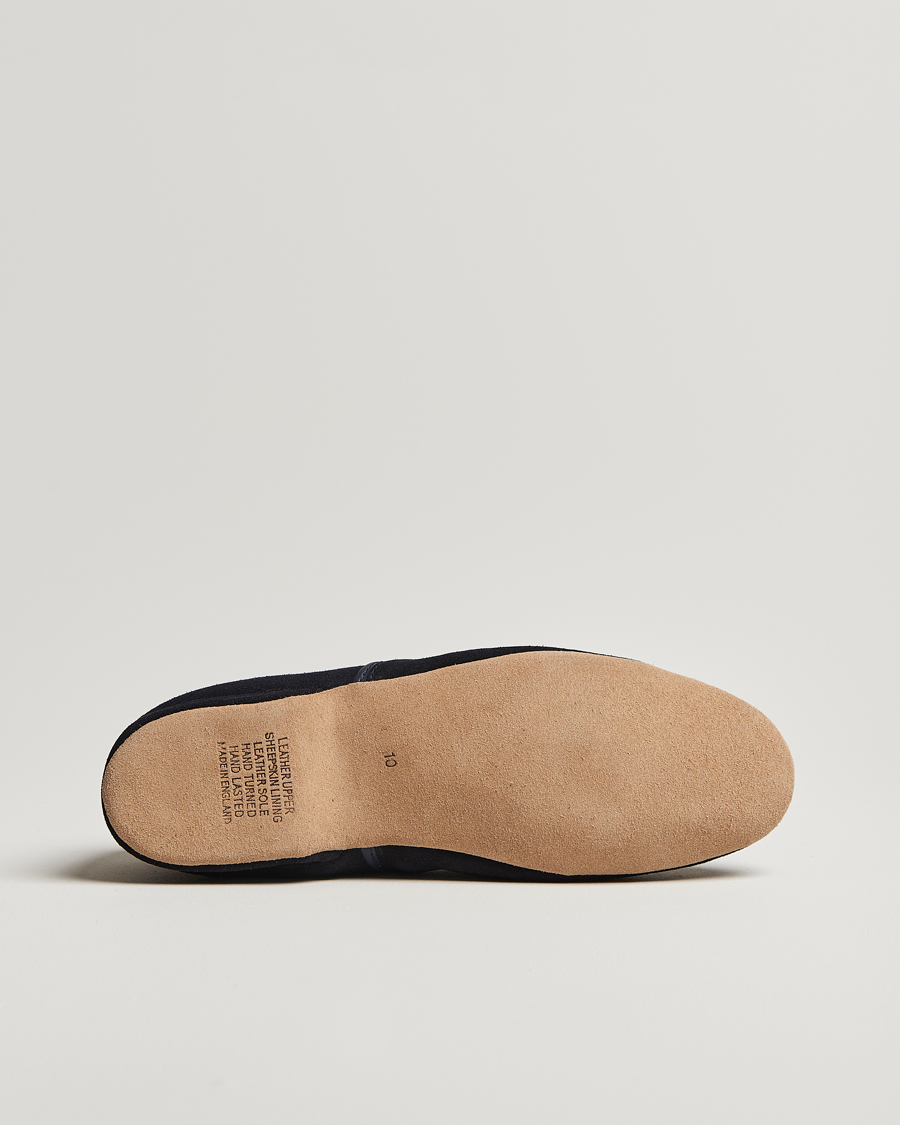 Homme | Sandales Et Mules | Derek Rose | Crawford Sheepskin Suede Slippers Navy