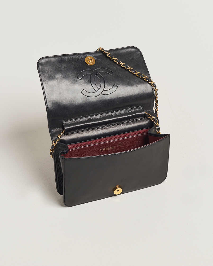 Homme | Chanel Pre-Owned Single Full Flap Bag Black Lambskin | Chanel Pre-Owned | Single Full Flap Bag Black Lambskin