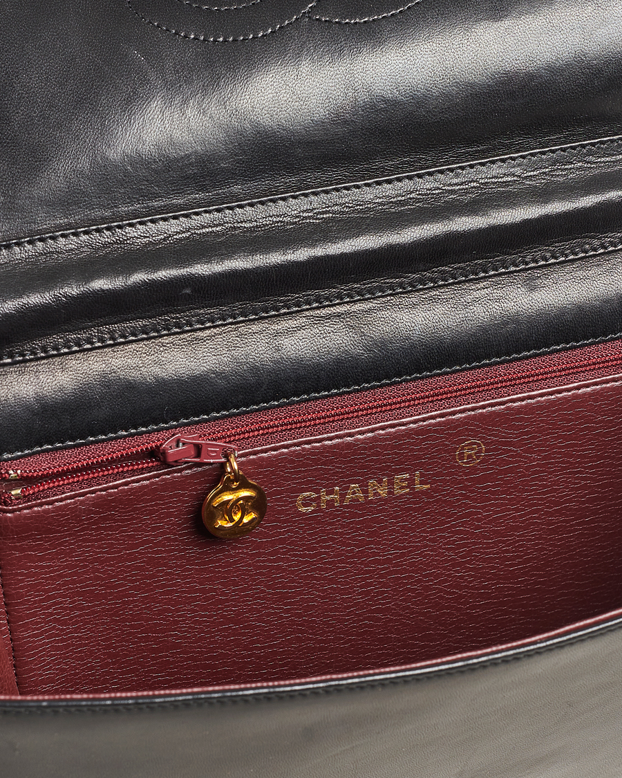 Homme | Chanel Pre-Owned Single Full Flap Bag Black Lambskin | Chanel Pre-Owned | Single Full Flap Bag Black Lambskin
