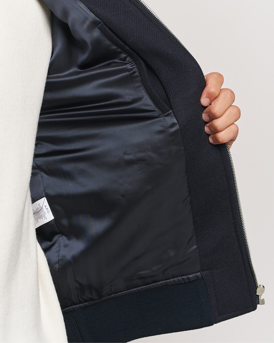 Homme | Manteaux Et Vestes | A.P.C. | Ben Shearling Bomber Jacket Dark Navy