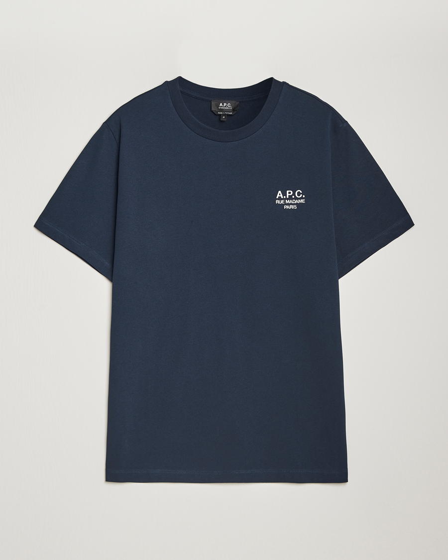 Homme | T-shirts | A.P.C. | Rue Madame T-Shirt Dark Navy/Ecru