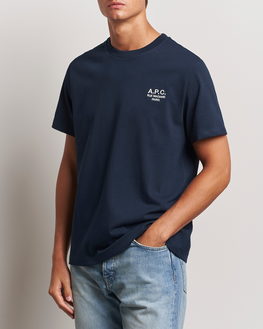 Homme | T-shirts | A.P.C. | Rue Madame T-Shirt Dark Navy/Ecru