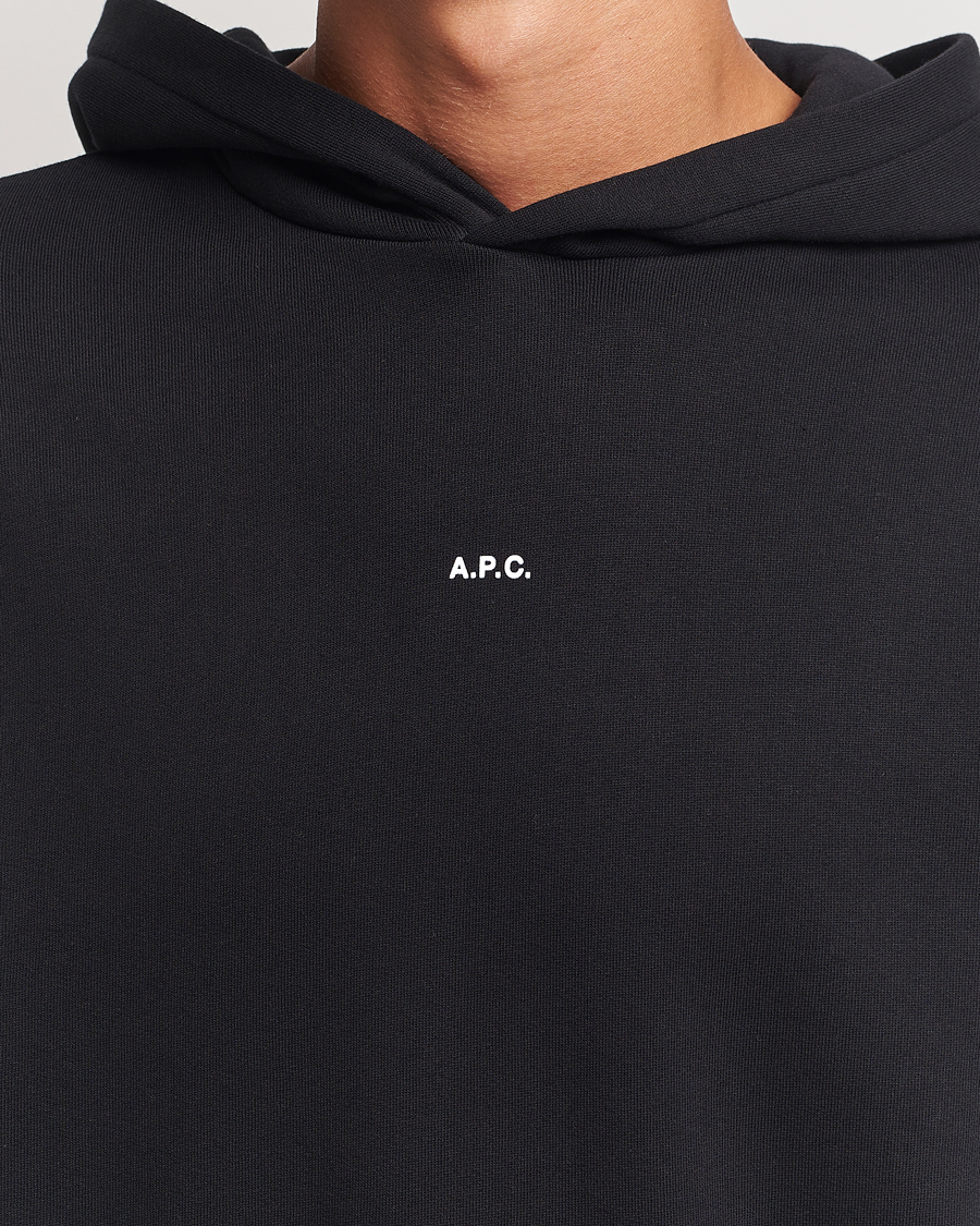Homme | Pulls Et Tricots | A.P.C. | Boxy Micro Center Logo Hoodie Black