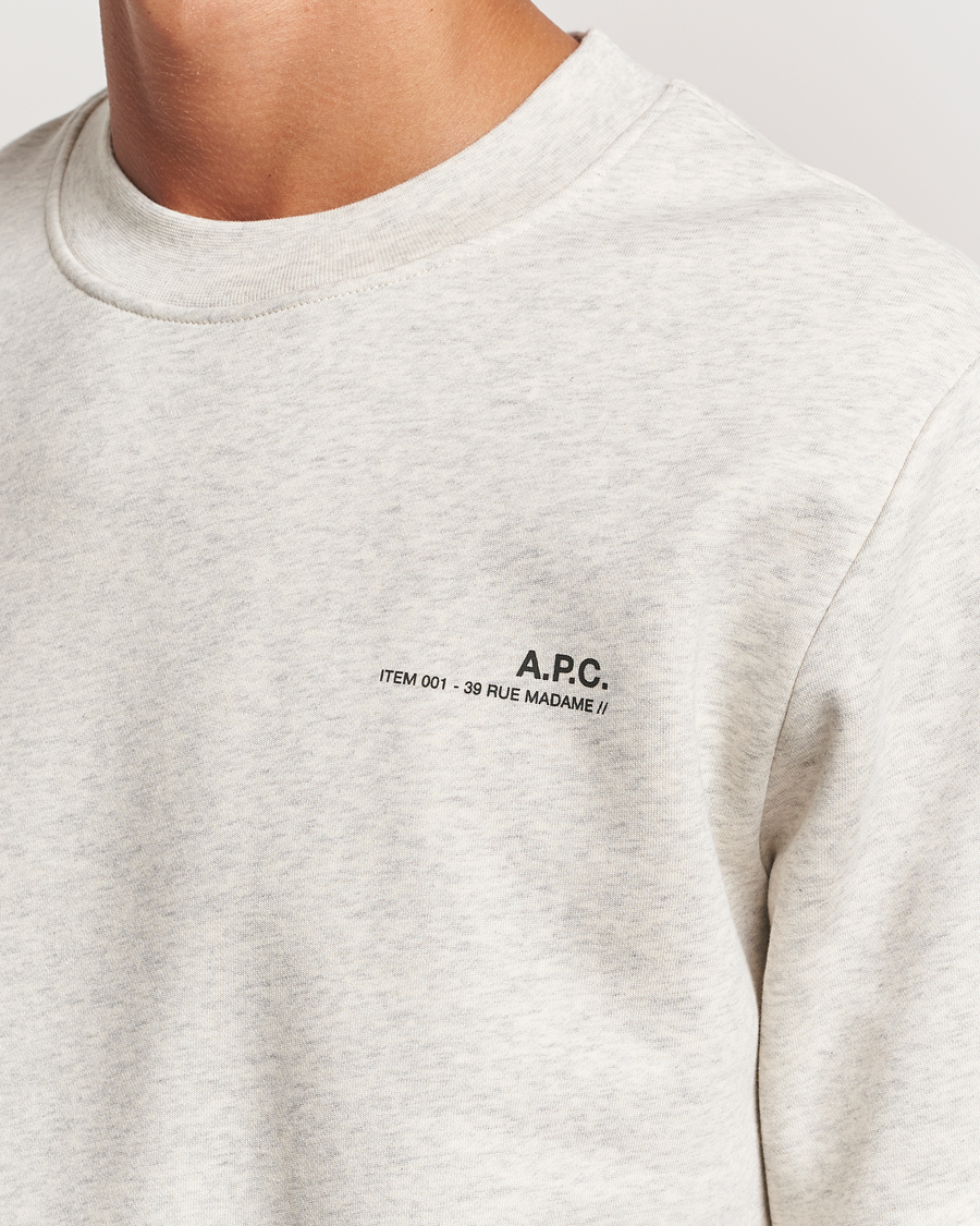 Homme | Pulls Et Tricots | A.P.C. | Item Sweatshirt Ecru Chine