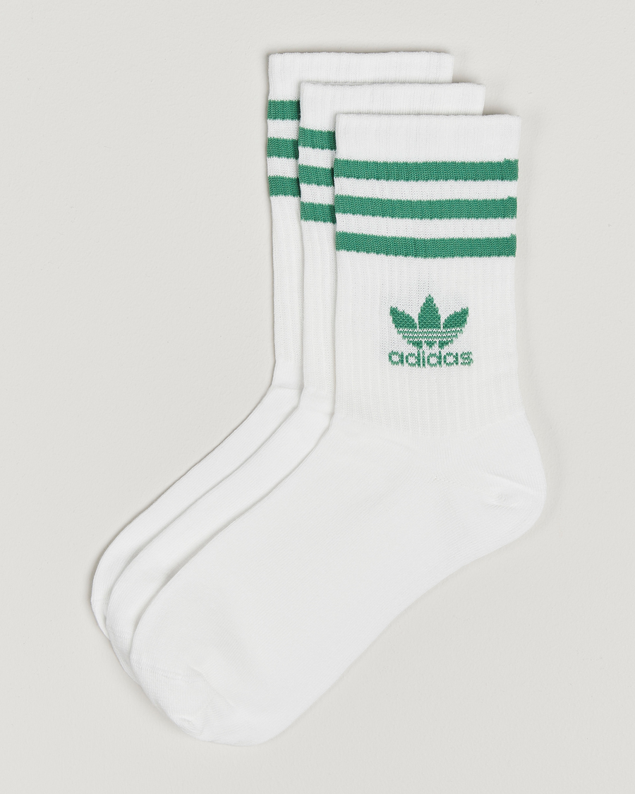 Homme | Sous-Vêtements Et Chaussettes | adidas Originals | 3-Pack Crew Sock White/Green