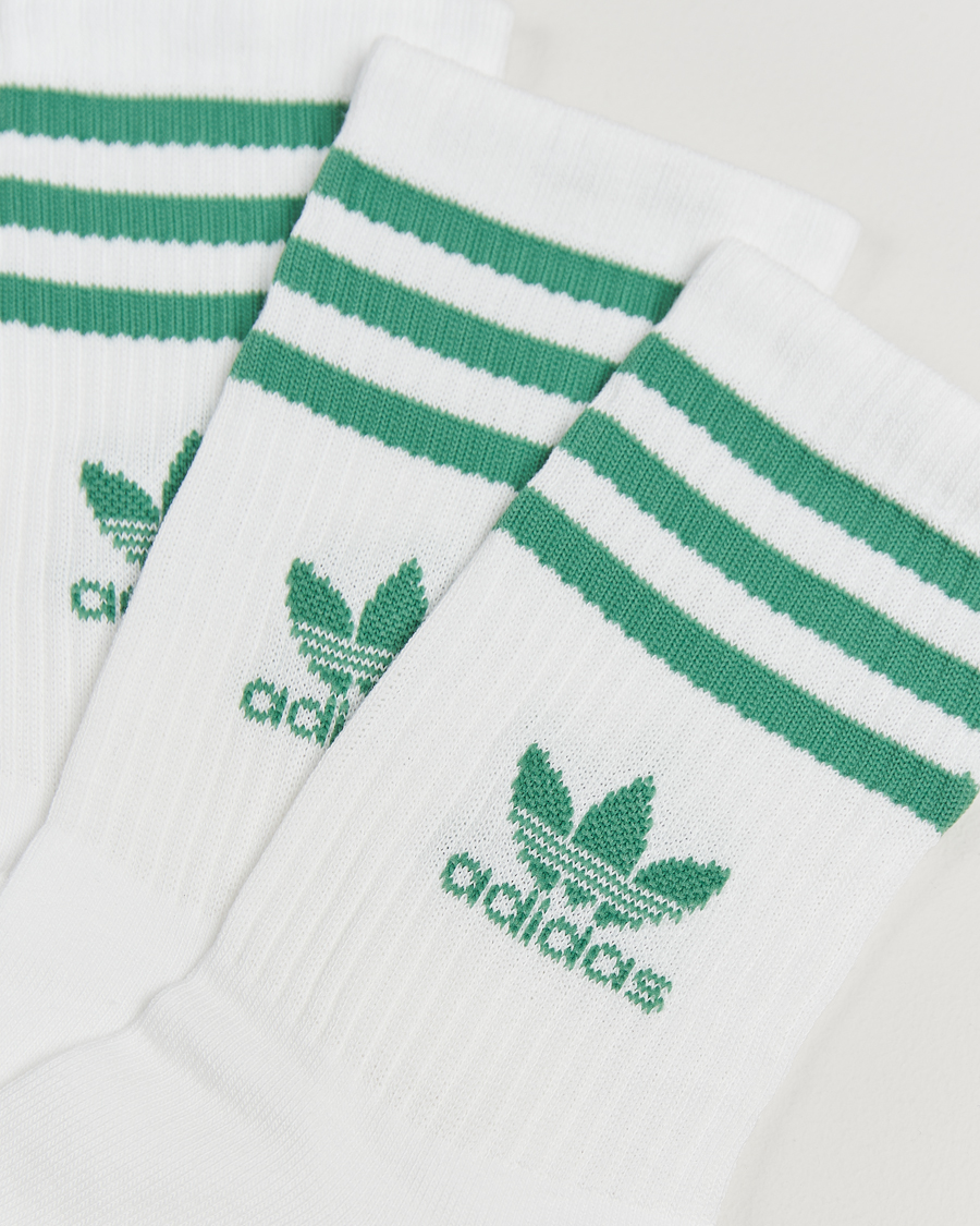 Homme | Sous-Vêtements Et Chaussettes | adidas Originals | 3-Pack Crew Sock White/Green