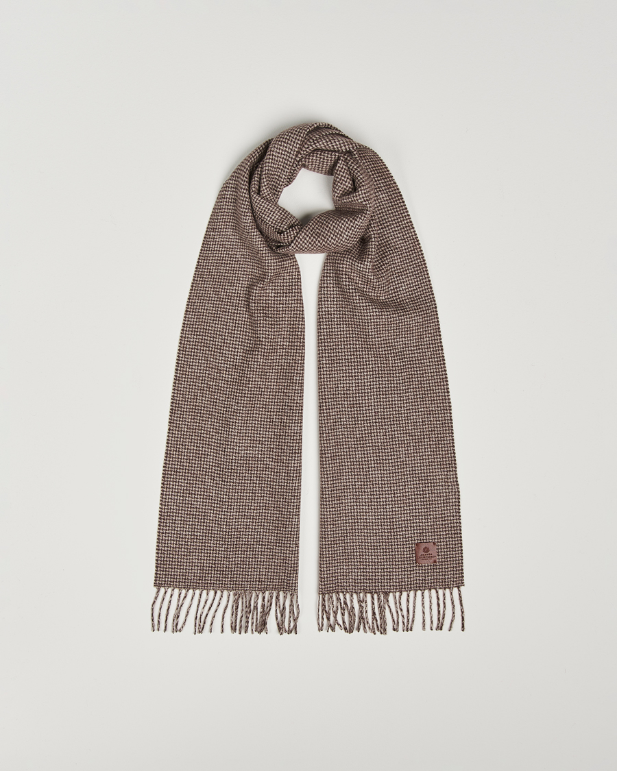Homme | Amanda Christensen Merino Wool Dogtooth Scarf Beige Melange | Amanda Christensen | Merino Wool Dogtooth Scarf Beige Melange