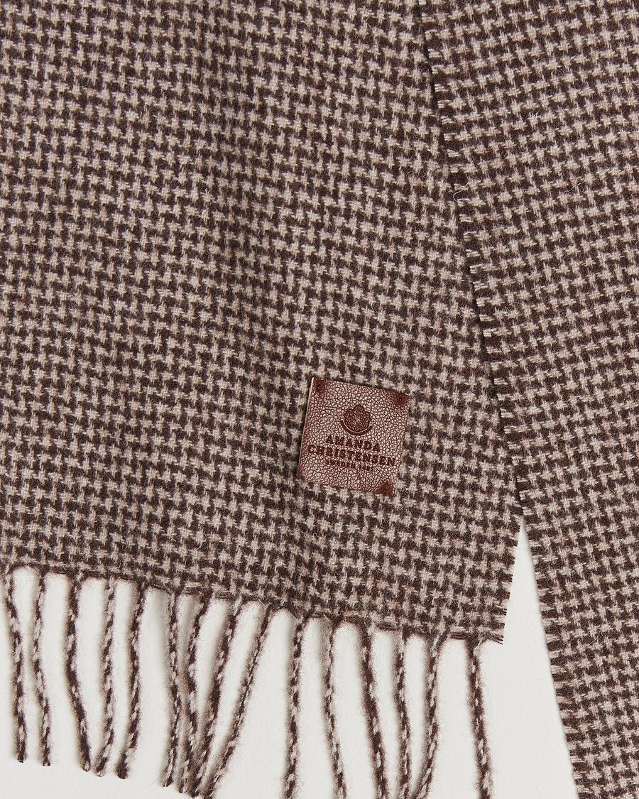 Homme | Amanda Christensen Merino Wool Dogtooth Scarf Beige Melange | Amanda Christensen | Merino Wool Dogtooth Scarf Beige Melange