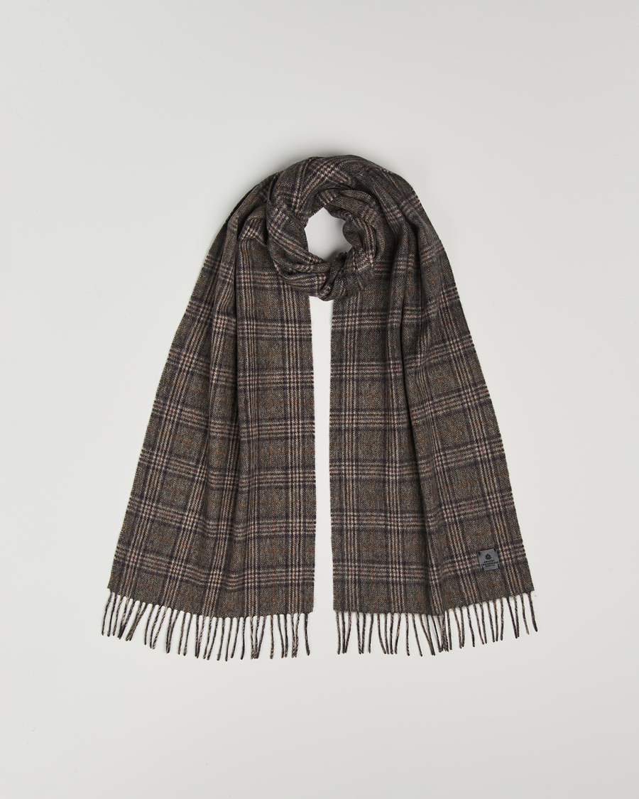 Homme | Amanda Christensen Merino Wool Glencheck Scarf Grey | Amanda Christensen | Merino Wool Glencheck Scarf Grey