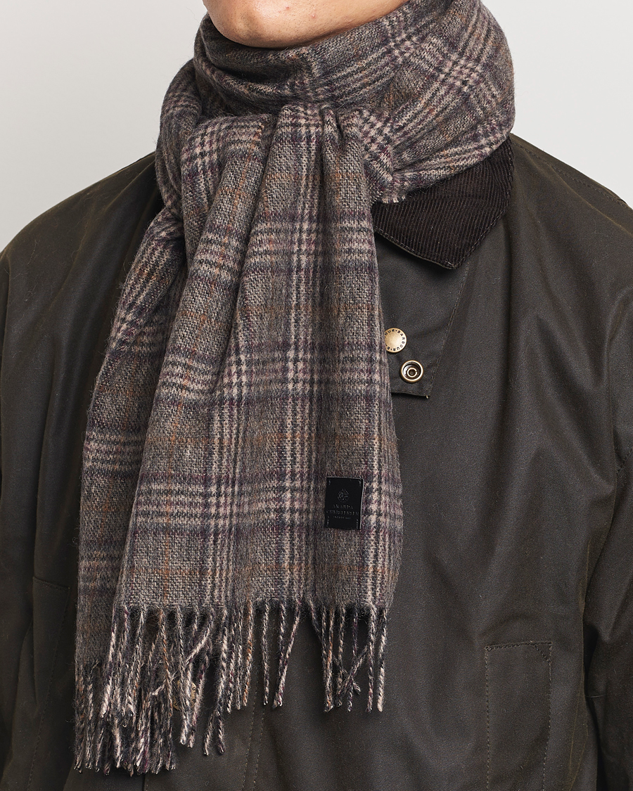 Homme | Amanda Christensen Merino Wool Glencheck Scarf Grey | Amanda Christensen | Merino Wool Glencheck Scarf Grey