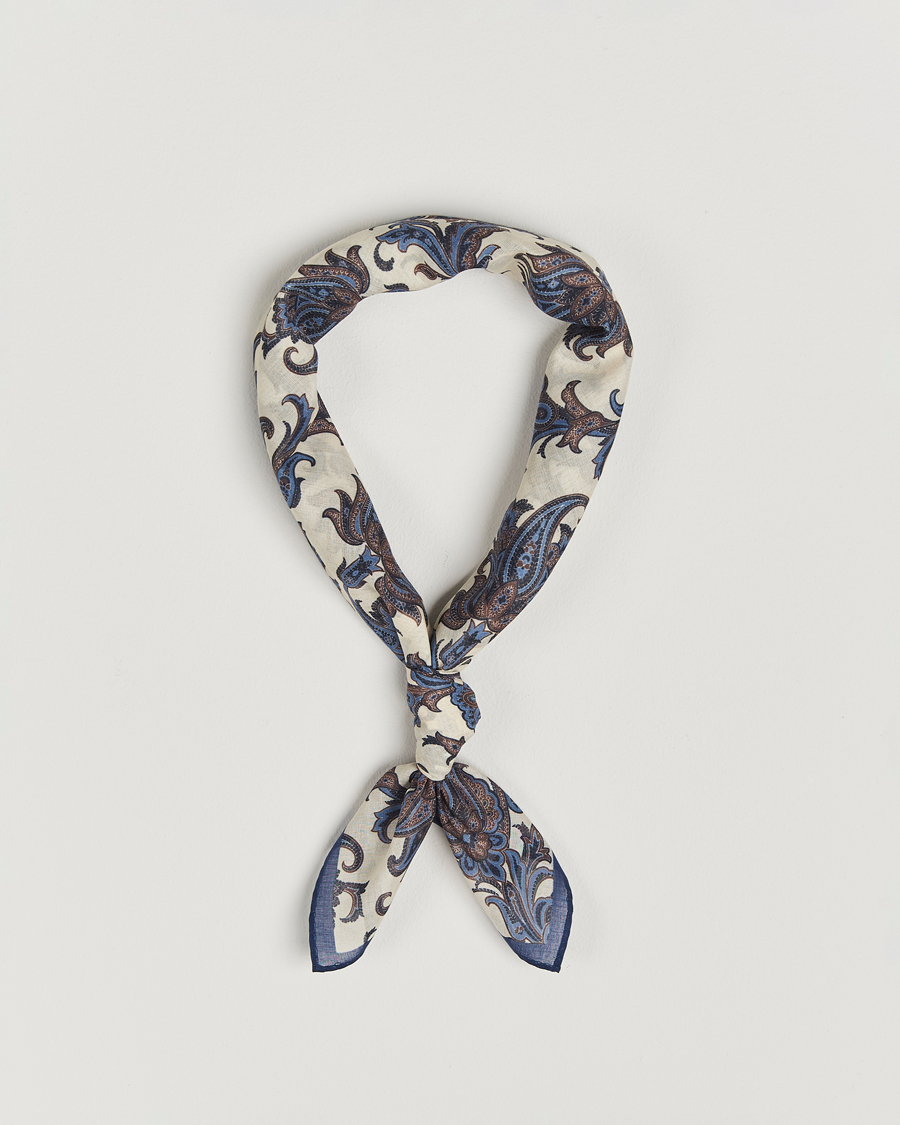 Homme | Amanda Christensen Cotton Voilé Printed Paisley Bandana White | Amanda Christensen | Cotton Voilé Printed Paisley Bandana White