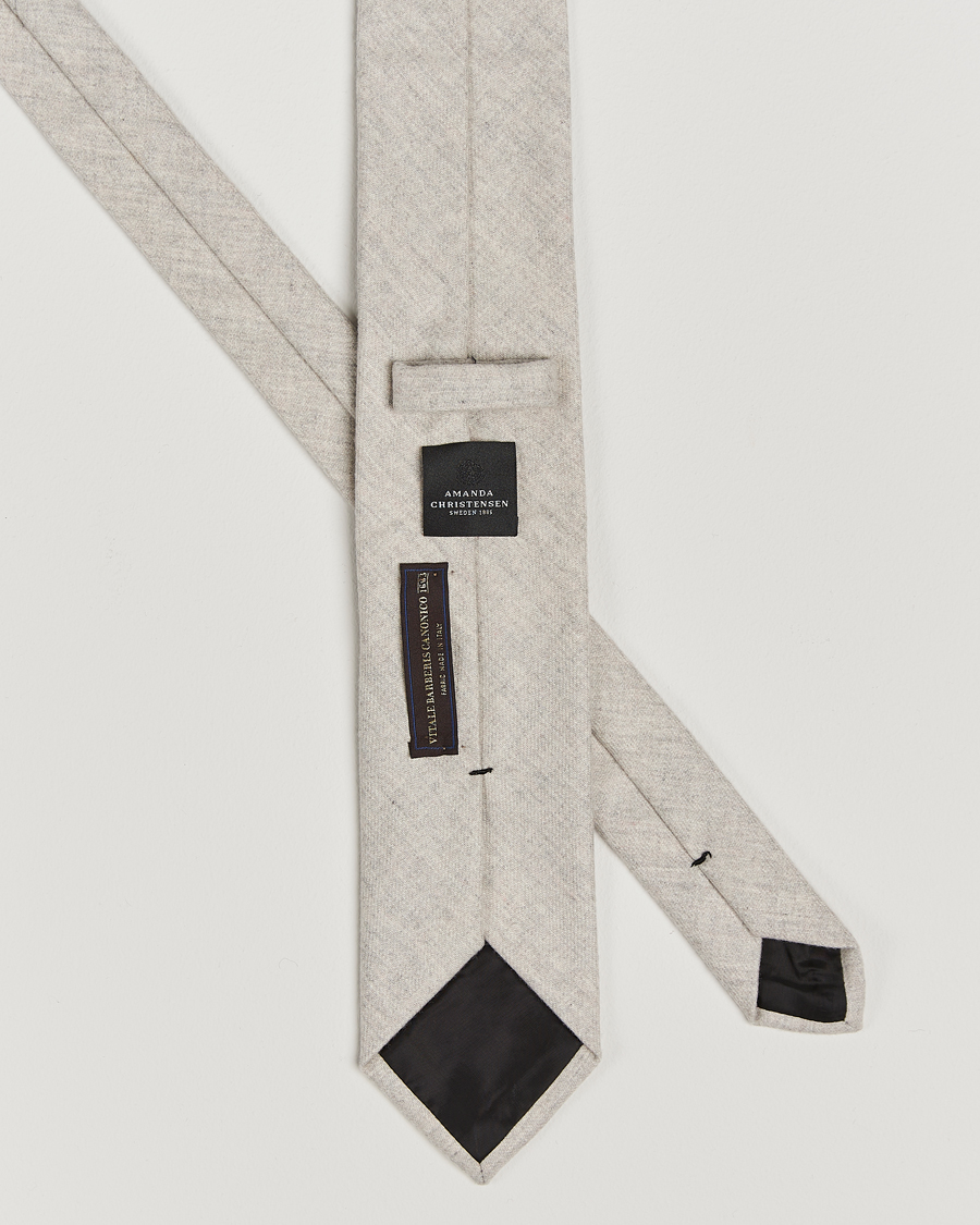 Homme | Amanda Christensen Wool Flannel 8cm Tie Light Beige | Amanda Christensen | Wool Flannel 8cm Tie Light Beige