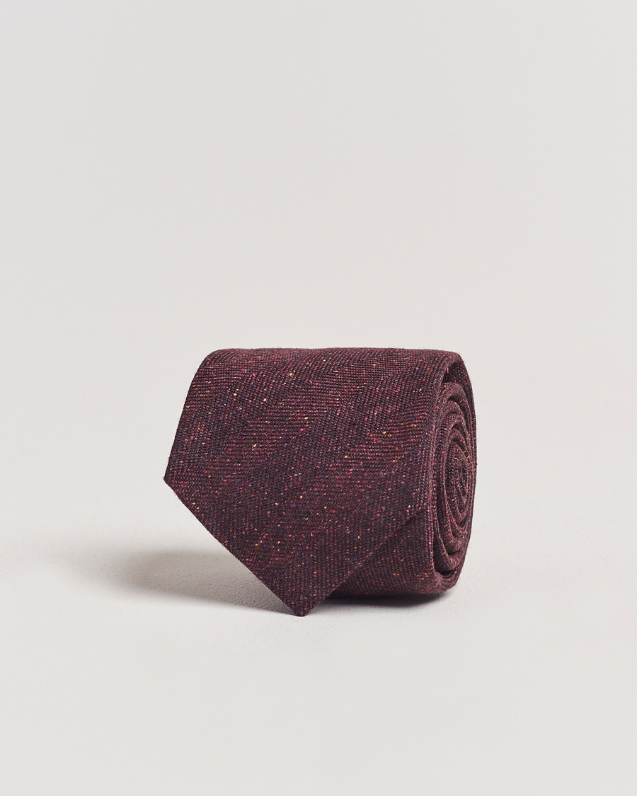 Homme | Amanda Christensen Wool Donegal 8cm Tie Wine | Amanda Christensen | Wool Donegal 8cm Tie Wine