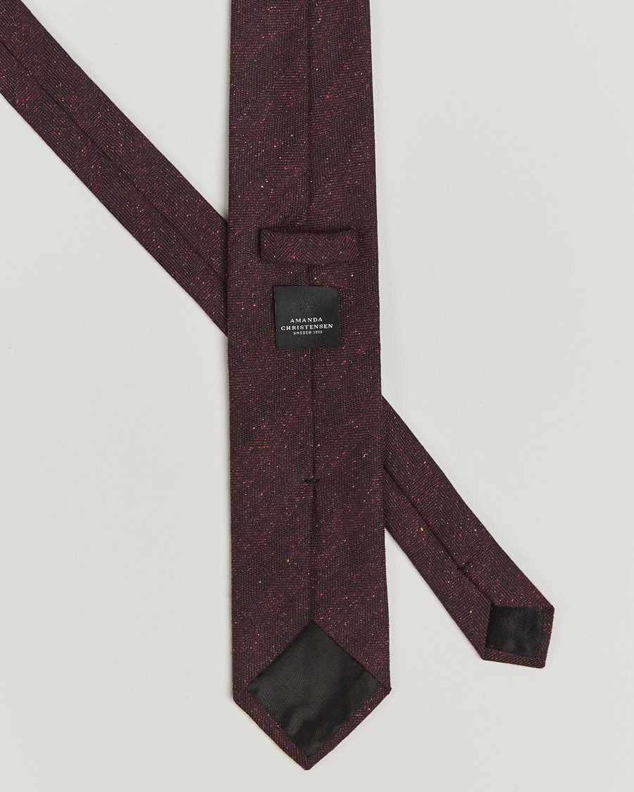 Homme | Amanda Christensen Wool Donegal 8cm Tie Wine | Amanda Christensen | Wool Donegal 8cm Tie Wine