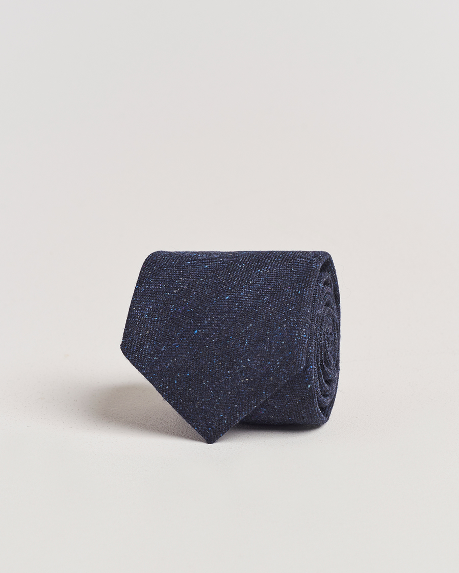 Homme | Amanda Christensen Wool Donegal 8cm Tie Navy | Amanda Christensen | Wool Donegal 8cm Tie Navy