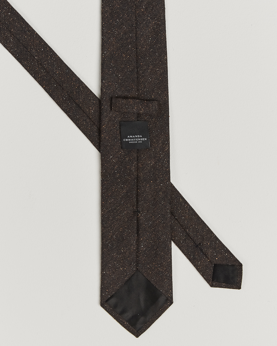 Homme | Amanda Christensen Wool Donegal 8cm Tie Brown | Amanda Christensen | Wool Donegal 8cm Tie Brown