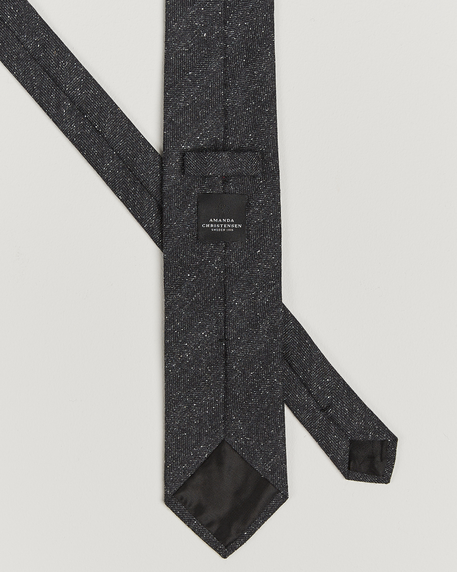 Homme | Amanda Christensen Wool Donegal 8cm Tie Black | Amanda Christensen | Wool Donegal 8cm Tie Black