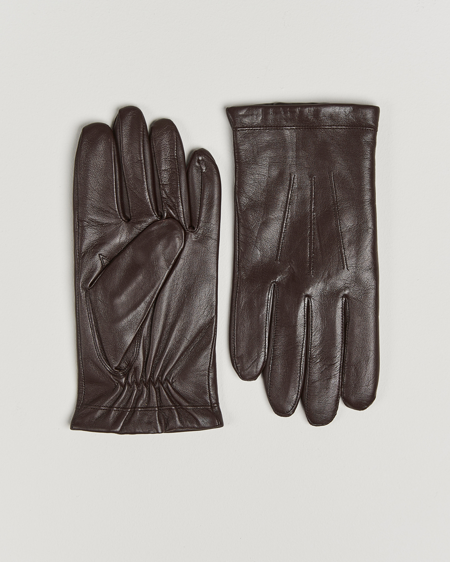 Homme | Gants | Amanda Christensen | Lined Leather Gloves Brown