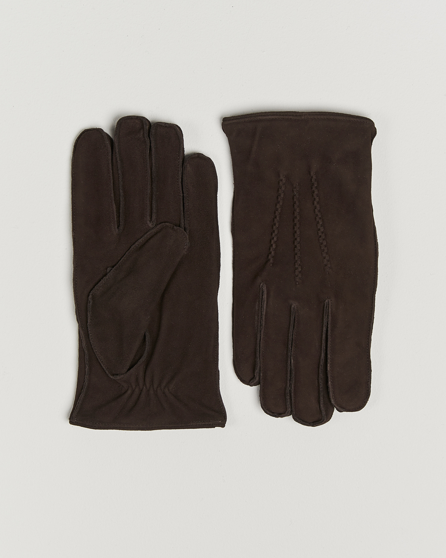 Homme | Gants | Amanda Christensen | Lined Suede Gloves Brown